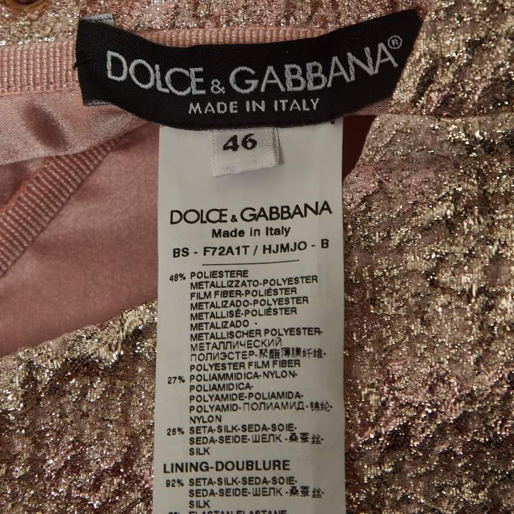 Pre Owned Dolce & Gabbana Metallic Pink Lurex Lace-Up Detail Corset L