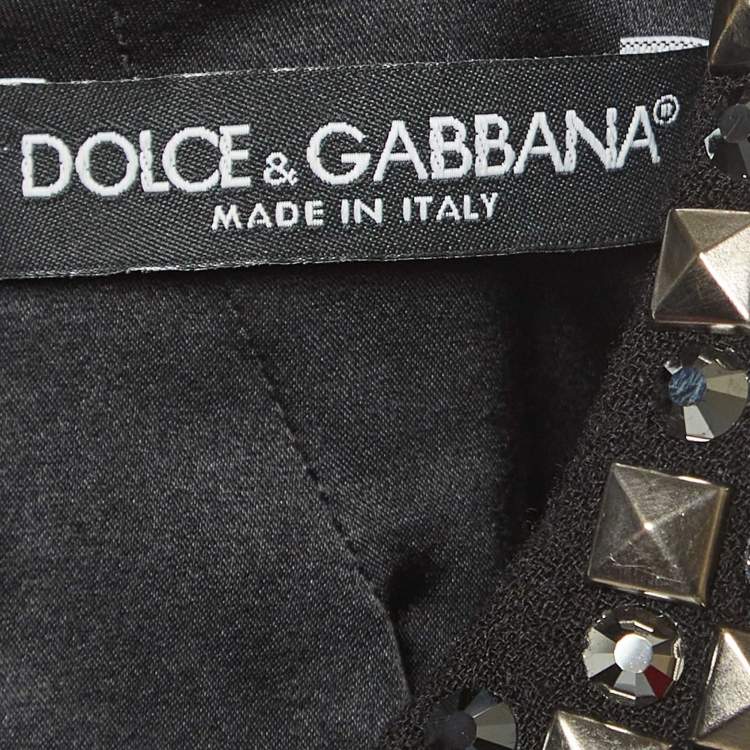 Pre Owned Dolce & Gabbana Black Embellished Mini Dress M
