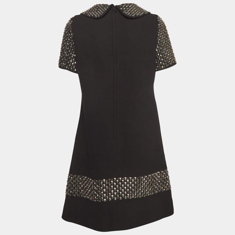 Pre Owned Dolce & Gabbana Black Embellished Mini Dress M
