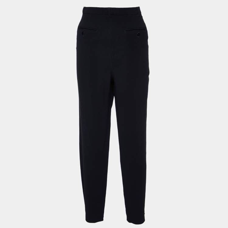 Pre Owned Dolce & Gabbana Black Crepe Trousers L