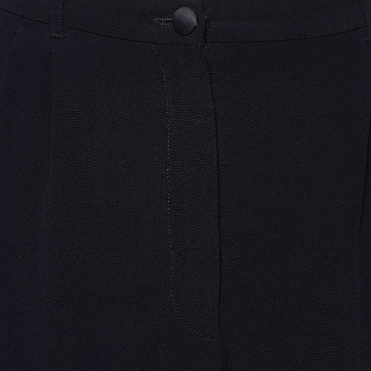 Pre Owned Dolce & Gabbana Black Crepe Trousers L