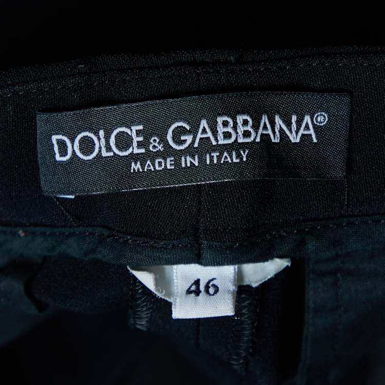 Pre Owned Dolce & Gabbana Black Crepe Trousers L
