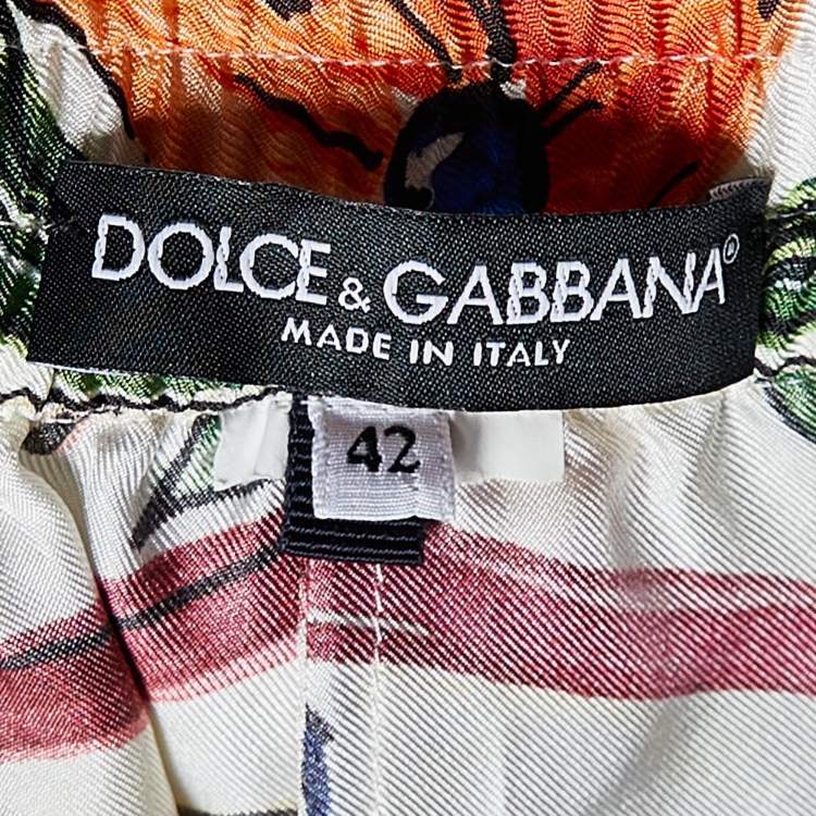 Pre Owned Dolce & Gabbana Multicolor Majolica Print Silk Shorts M