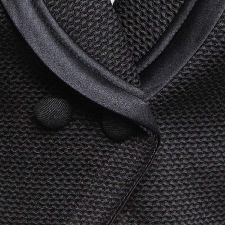 Pre Owned Dolce & Gabbana Black Textured Crepe Crop Blazer S