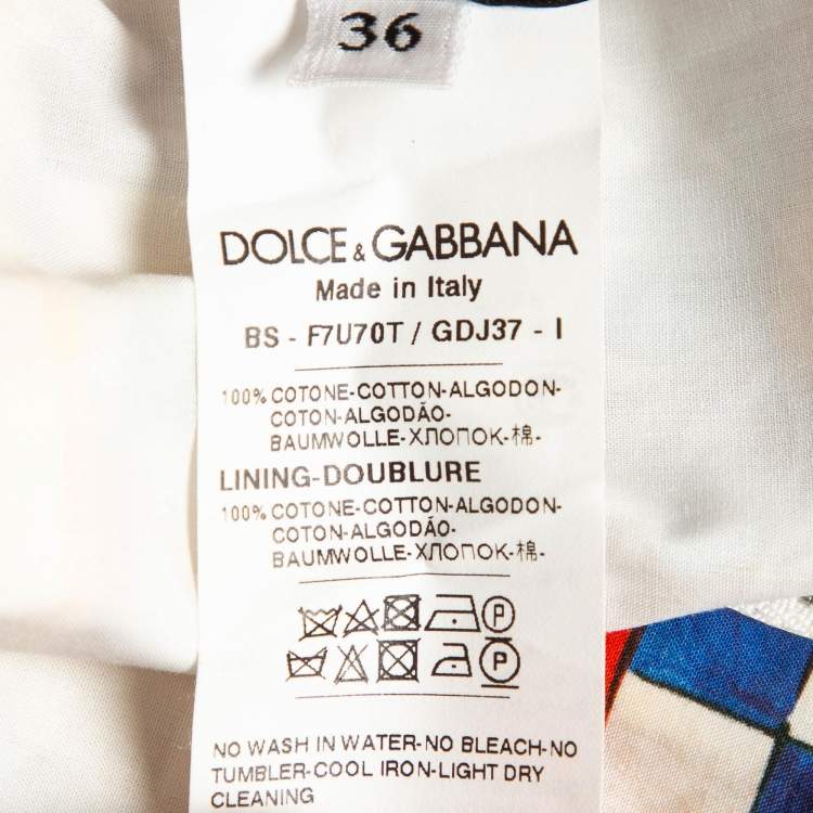 Pre Owned Dolce & Gabbana Multicolor Majolica Print Cotton Crop Top XS