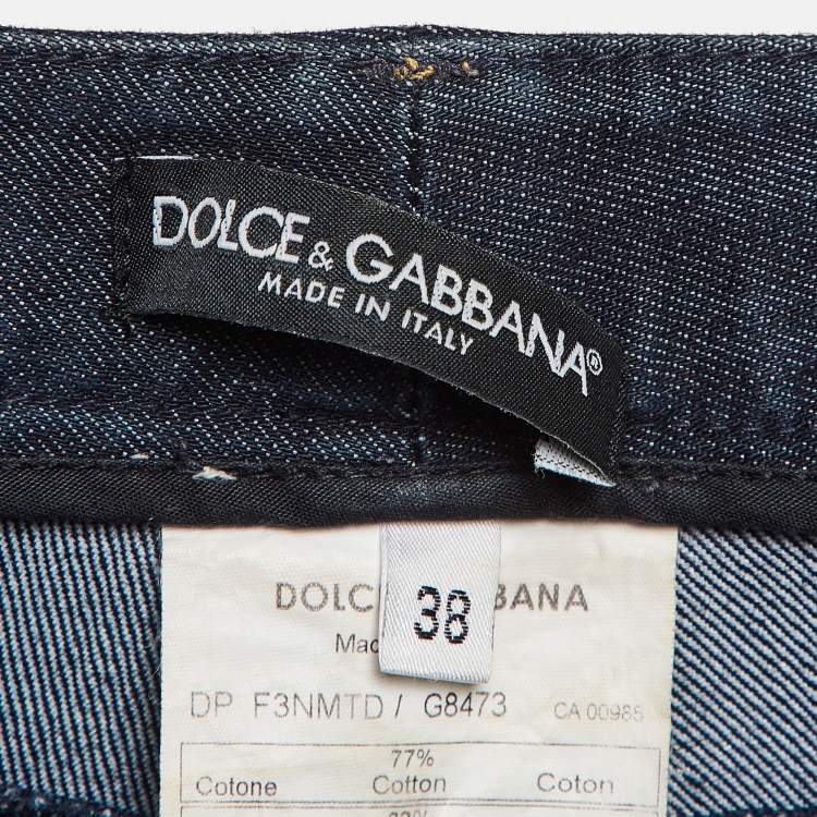 Pre Owned Dolce & Gabbana Blue Denim Wide Leg  Jeans S Waist 30"