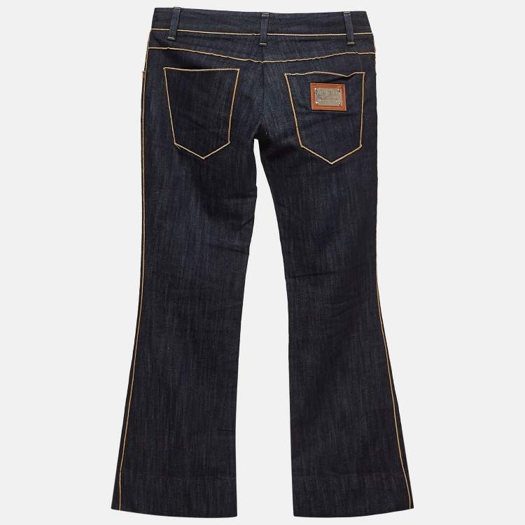 Pre Owned Dolce & Gabbana Blue Denim Wide Leg  Jeans S Waist 30"