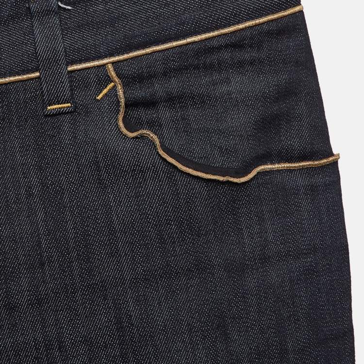 Pre Owned Dolce & Gabbana Blue Denim Wide Leg  Jeans S Waist 30"