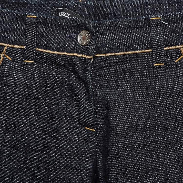 Pre Owned Dolce & Gabbana Blue Denim Wide Leg  Jeans S Waist 30"