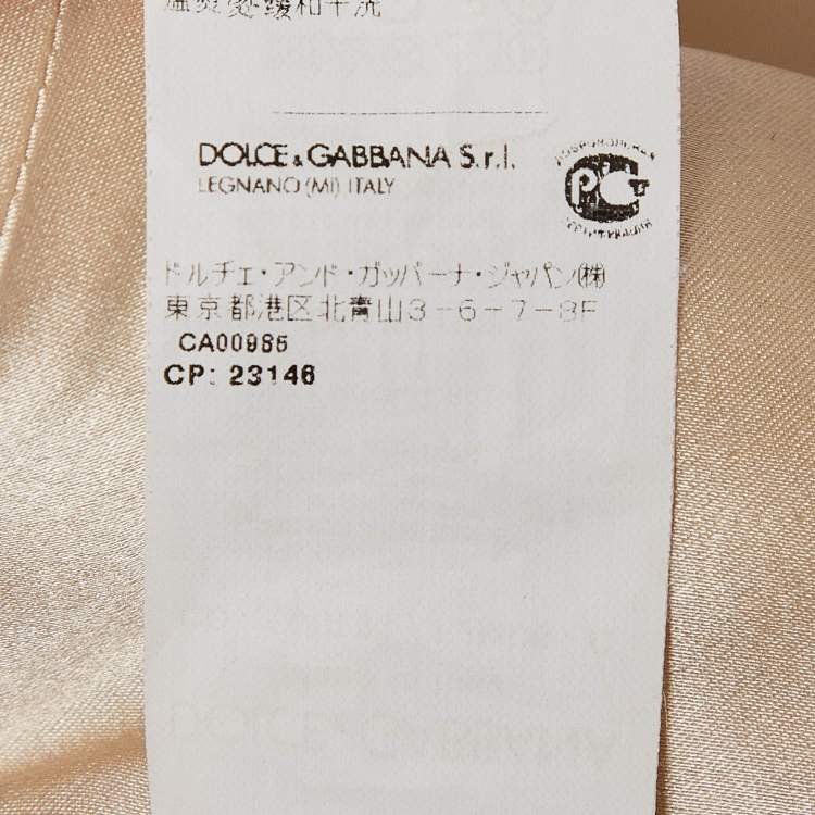 Pre Owned Dolce & Gabbana Gold Patterned Jacquard Sleeveless Mini Dress S