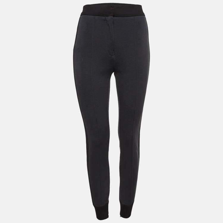 Pre Owned Dolce & Gabbana Grey Side Stripe Nylon Knit Joggers S