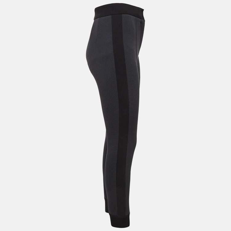Pre Owned Dolce & Gabbana Grey Side Stripe Nylon Knit Joggers S