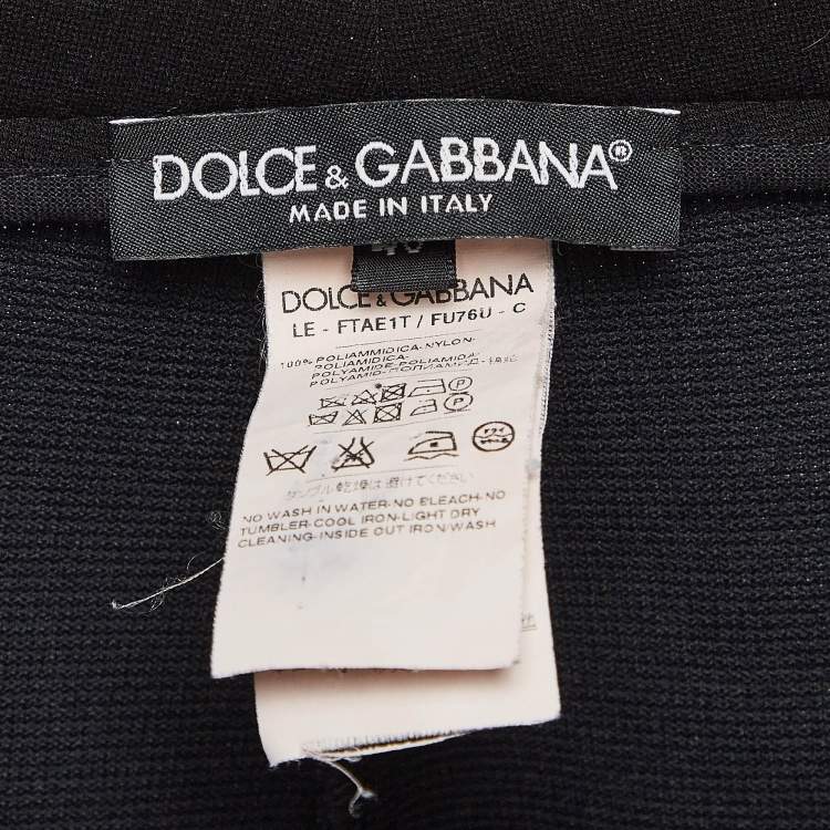 Pre Owned Dolce & Gabbana Grey Side Stripe Nylon Knit Joggers S