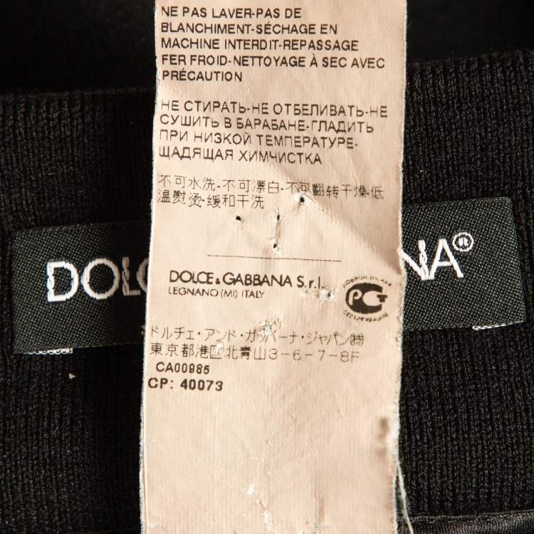 Pre Owned Dolce & Gabbana Black Logo Side Stripe Crepe Joggers XS