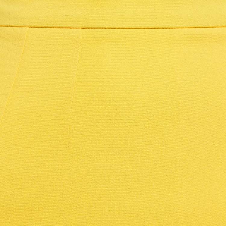 Pre Owned Dolce & Gabbana Yellow Crepe Pencil Skirt XS