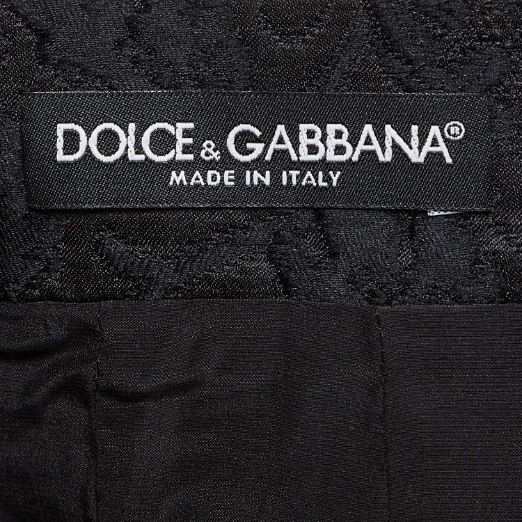Pre Owned Dolce & Gabbana Black Floral Jacquard Flared Mini Skirt XS