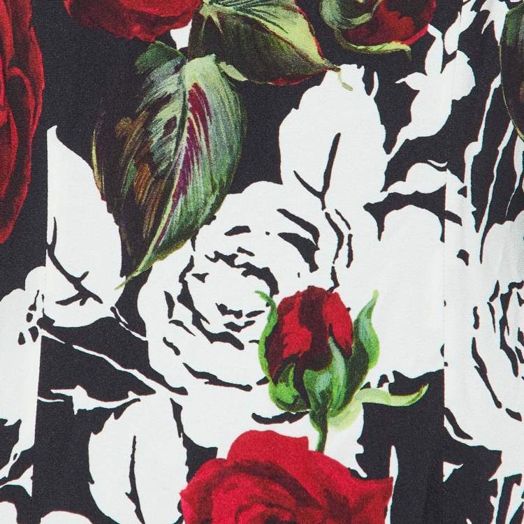 مملوكة مسبقًا Dolce & Gabbana Black Floral Print Maxi Dress M