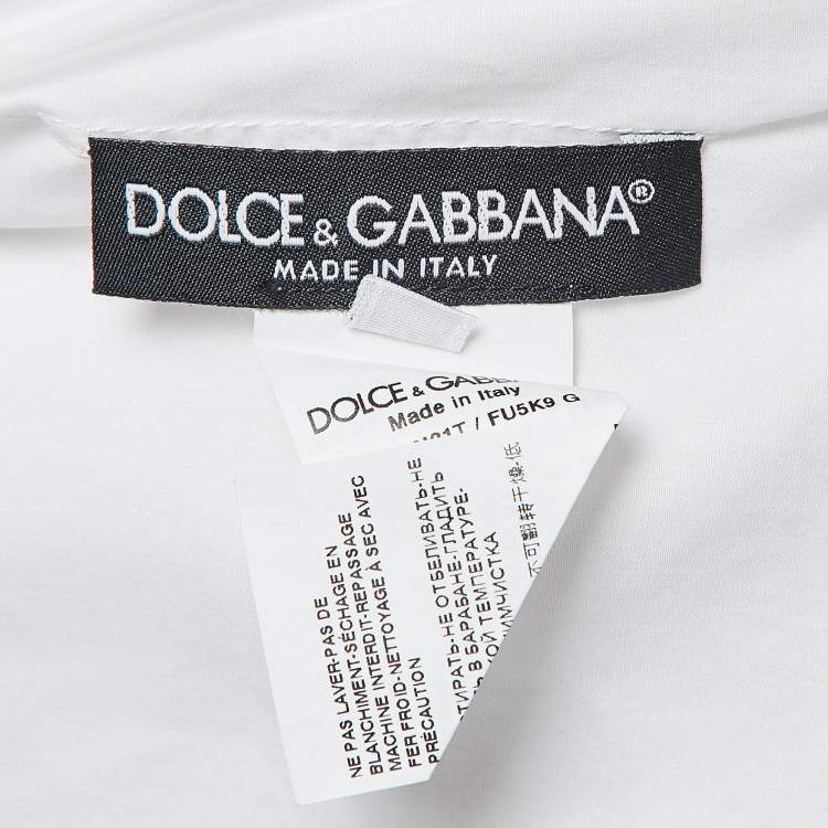Pre Owned Dolce & Gabbana White Poplin Ruffled Shirt S