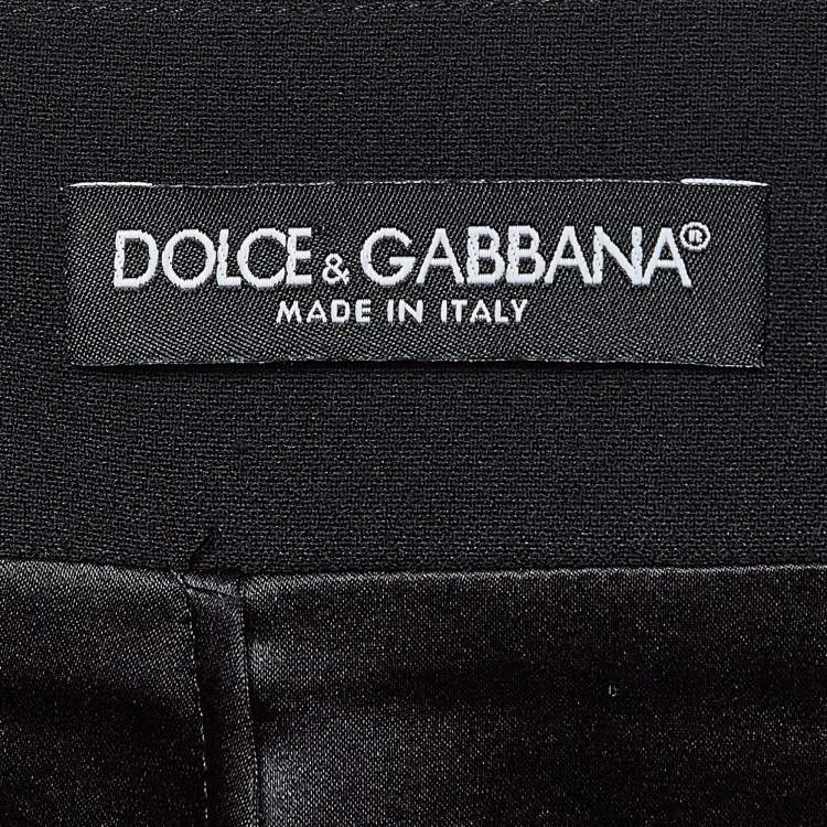 مملوكة مسبقًا Dolce & Gabbana Black Rose Embroidered Crepe Pencil Skirt S