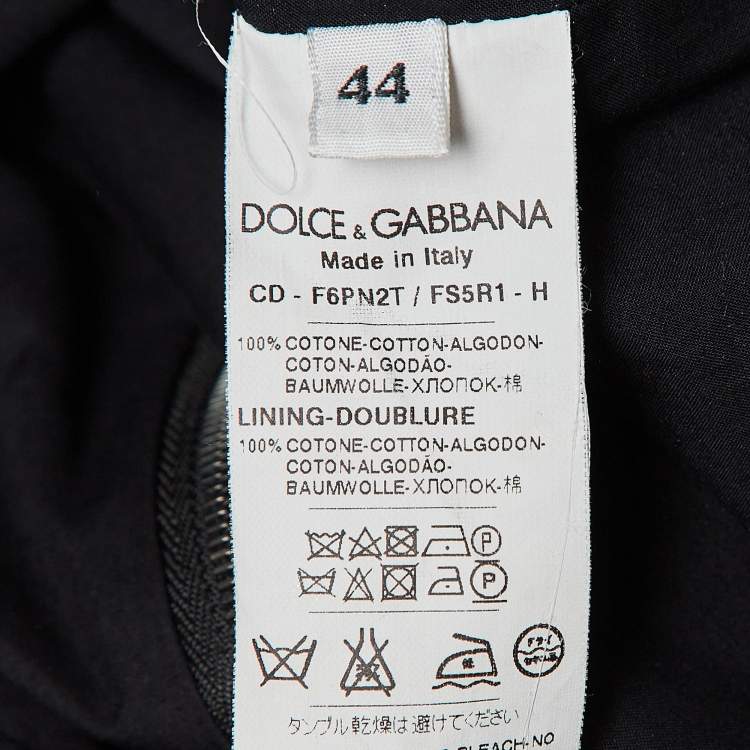 Pre Owned Dolce & Gabbana Black Floral Print Short Dress M