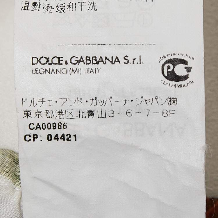 Pre Owned Dolce & Gabbana White Fig Printed Cotton A-Line Maxi Skirt S