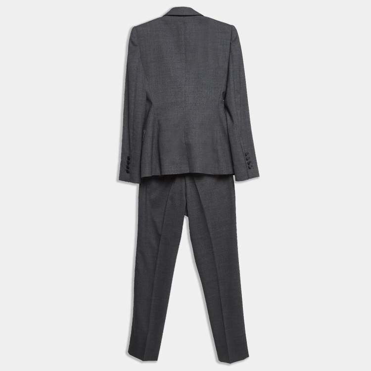 Pre Owned Dolce & Gabbana Grey Wool Blend Blazer & Pants Set XS