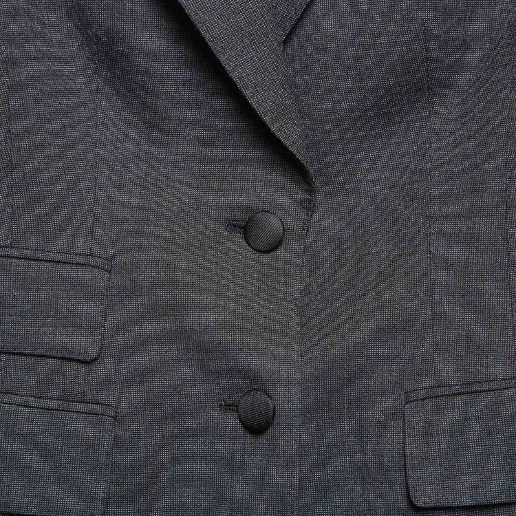 Pre Owned Dolce & Gabbana Grey Wool Blend Blazer & Pants Set XS