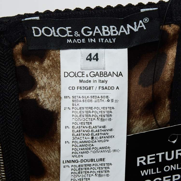 مملوكة مسبقًا Dolce & Gabbana Brown Leopard Print Silk Blend Corset Strappy Mini Dress M