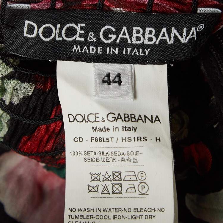 مملوكة مسبقًا Dolce & Gabbana Black Floral Print Sleeveless Short Dress M