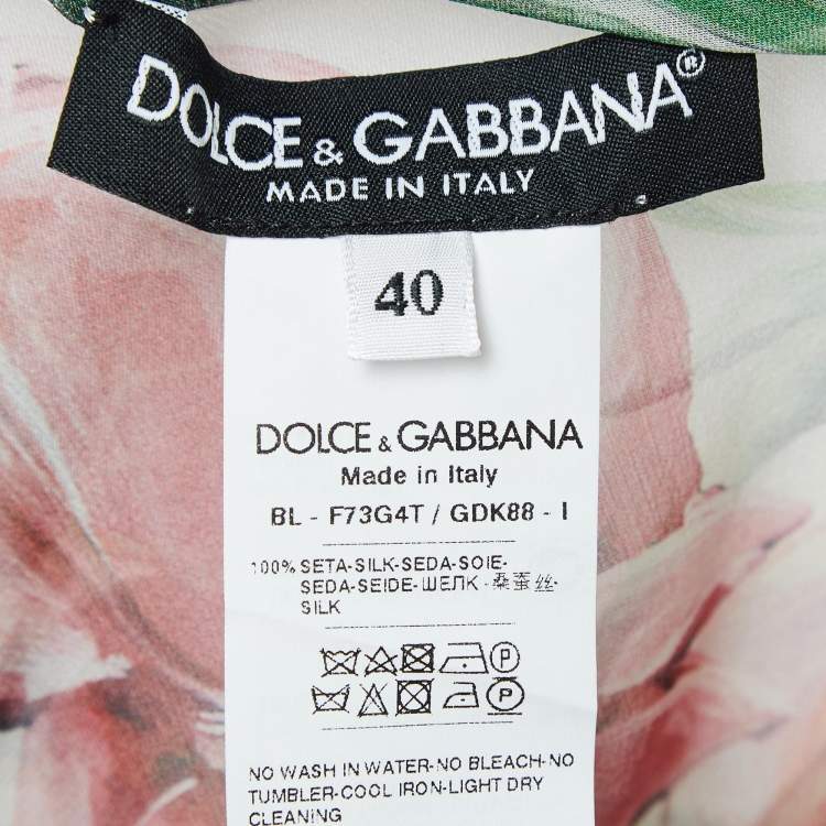 Pre Owned Dolce & Gabbana Multicolor Floral Print Silk Crepe Off Shoulder Top S