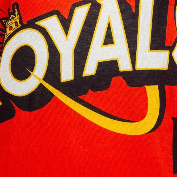 Pre Owned Dolce & Gabbana Orange Royals Print Cotton T-Shirt S