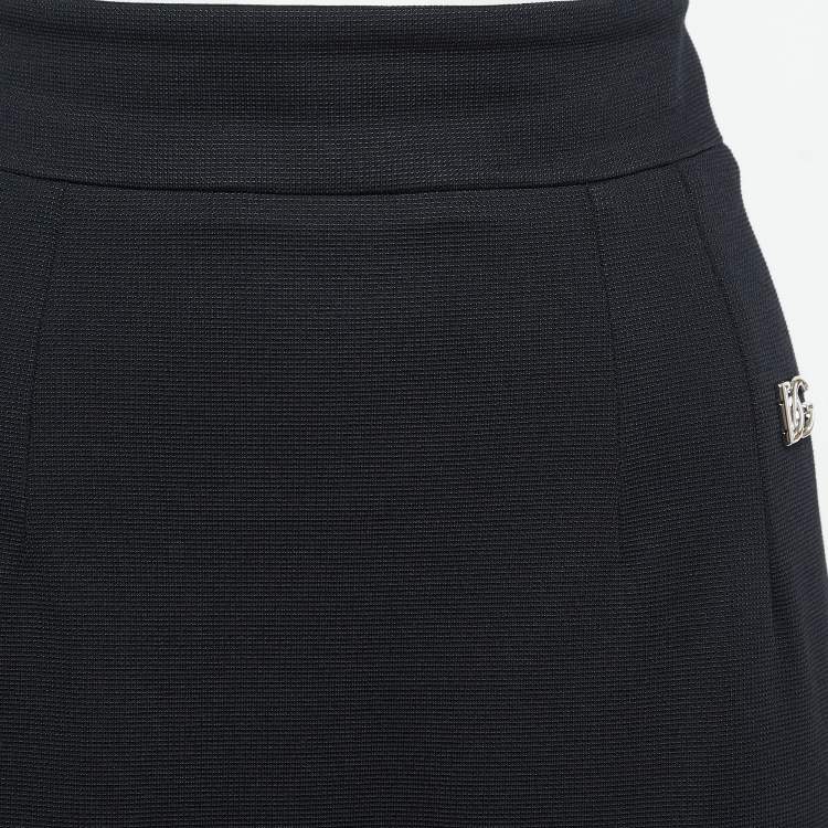 مملوكة مسبقًا Dolce & Gabbana Black Milano Rib Midi Skirt M