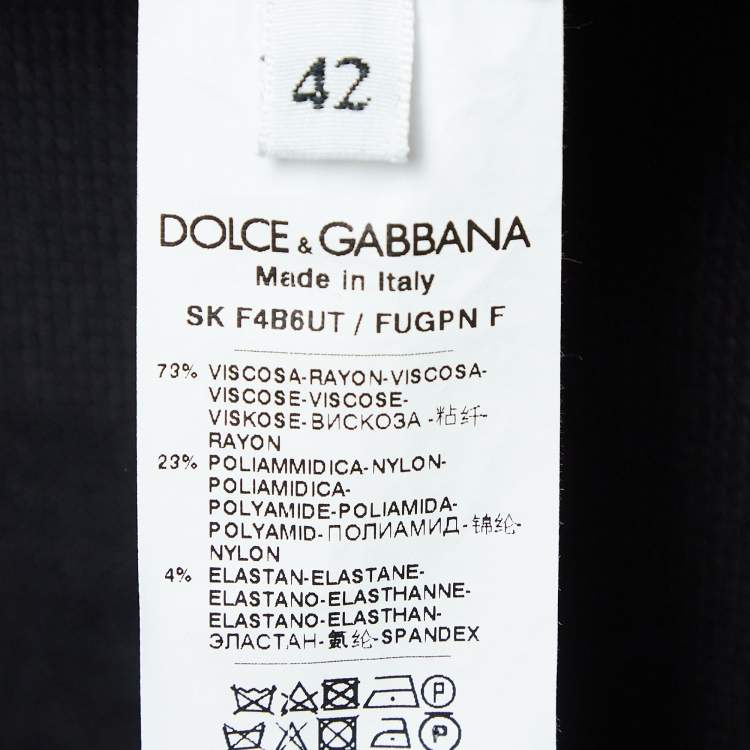 مملوكة مسبقًا Dolce & Gabbana Black Milano Rib Midi Skirt M