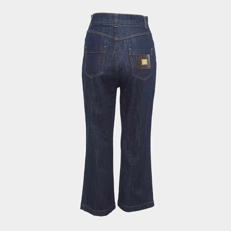 Pre Owned Dolce & Gabbana Navy Blue Denim High Rise Jeans S Waist 26"