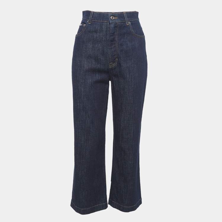 Pre Owned Dolce & Gabbana Navy Blue Denim High Rise Jeans S Waist 26"