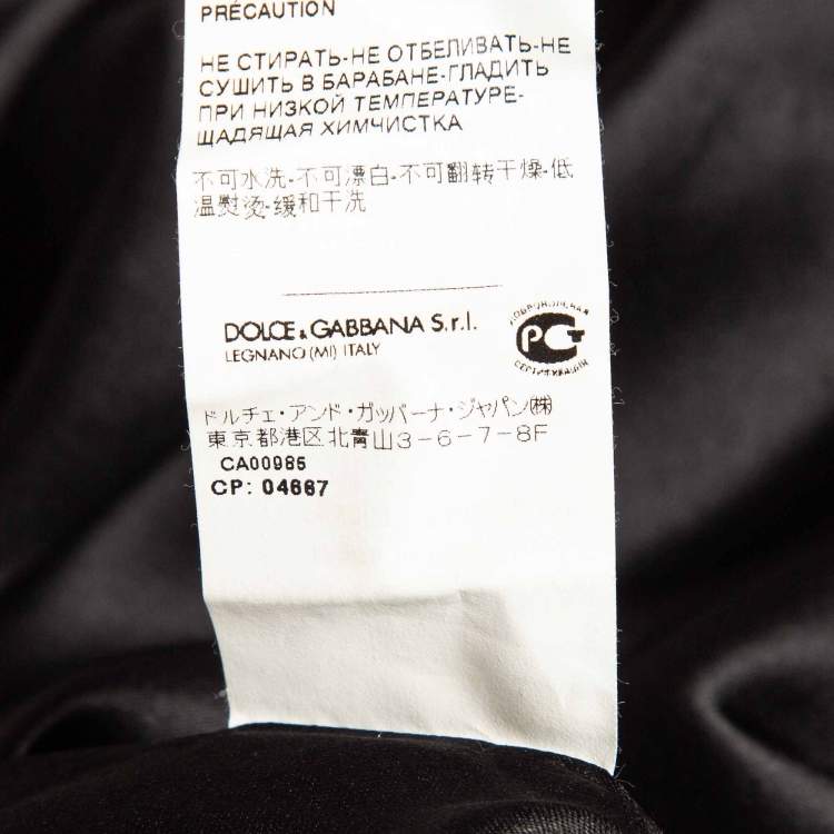 Pre Owned Dolce & Gabbana Black Floral Print Silk Sheath Dress S
