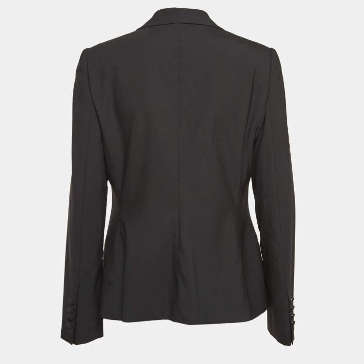 Pre Owned Dolce & Gabbana Black Wool Blend Single Breasted Blazer L