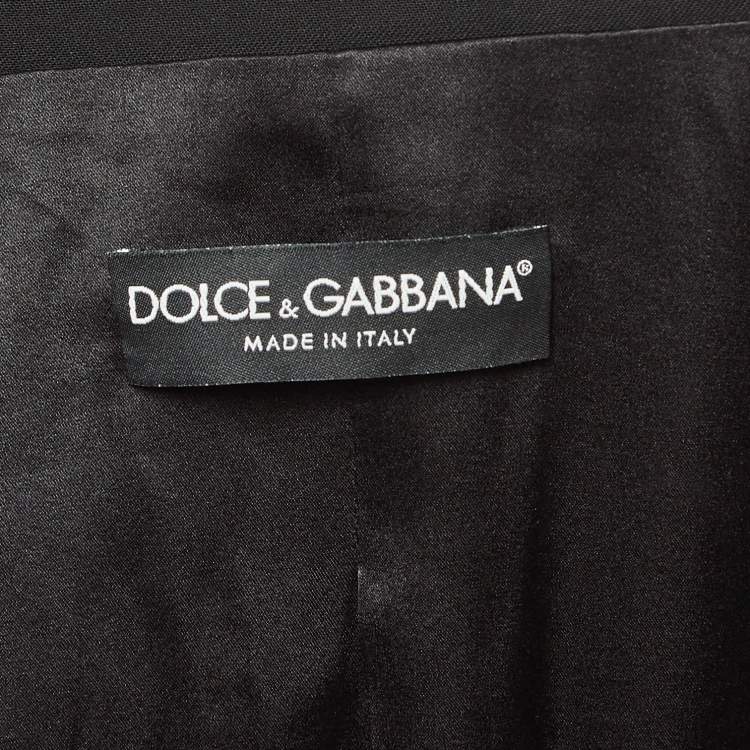 Pre Owned Dolce & Gabbana Black Wool Blend Single Breasted Blazer L