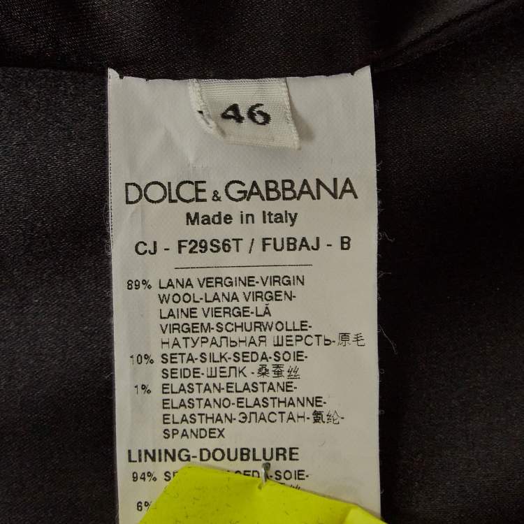 Pre Owned Dolce & Gabbana Black Wool Blend Single Breasted Blazer L