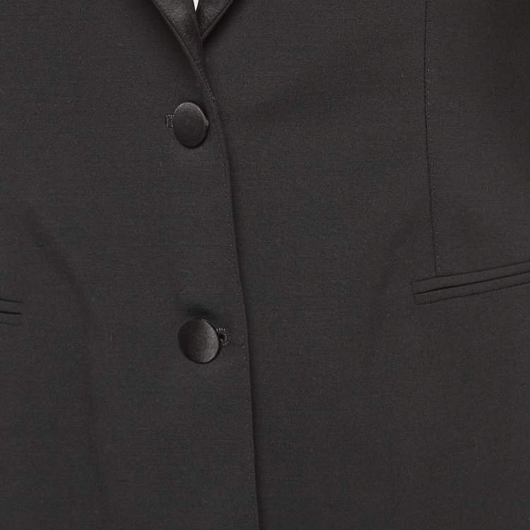 Pre Owned Dolce & Gabbana Black Wool Blend Single Breasted Blazer L