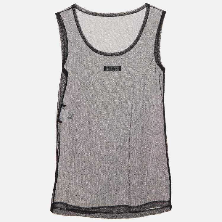 Pre Owned Dolce & Gabbana Black Mesh Sheer Tank Top XS