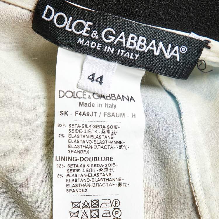 Pre Owned Dolce & Gabbana Multicolor Floral Print Silk Midi Skirt M