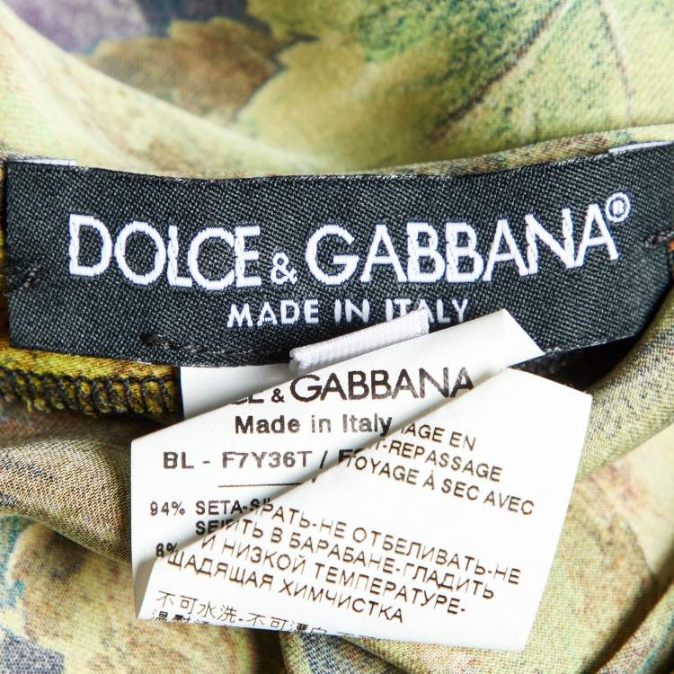 مملوكة مسبقًا Dolce & Gabbana Black Floral Print Silk Top L