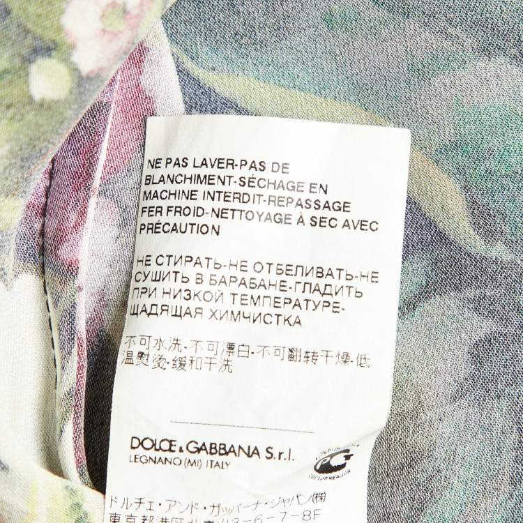 Pre Owned Dolce & Gabbana Black Floral Print Silk Top M