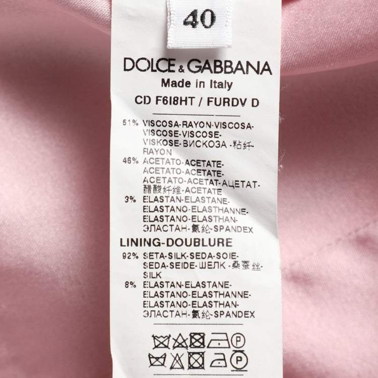 مملوكة مسبقًا Dolce & Gabbana Pink Crepe Midi Sheath Dress S