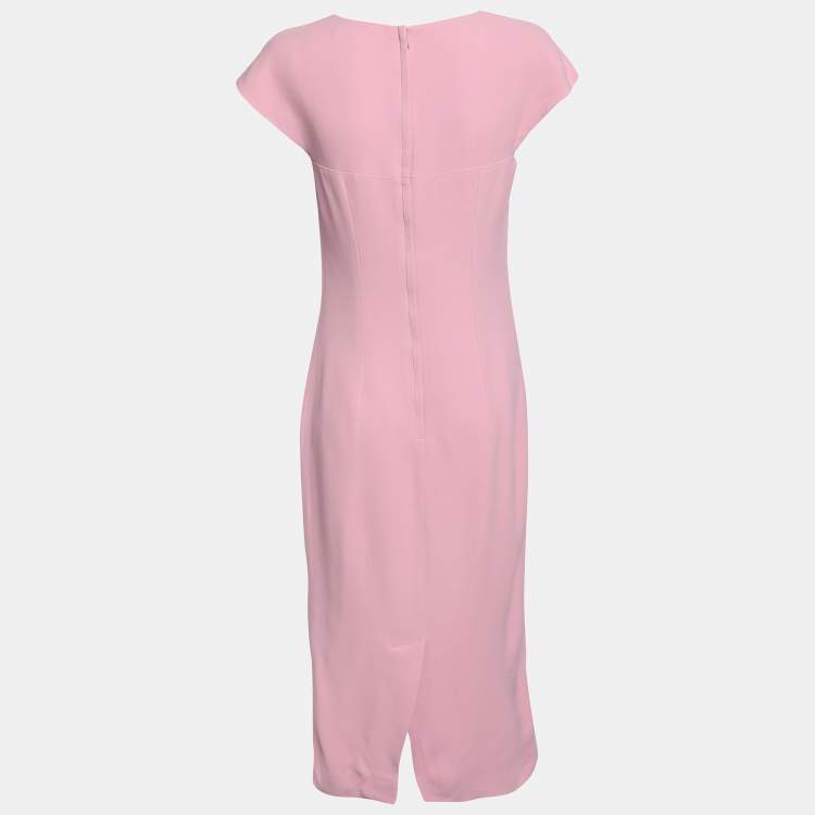 مملوكة مسبقًا Dolce & Gabbana Pink Crepe Midi Sheath Dress S