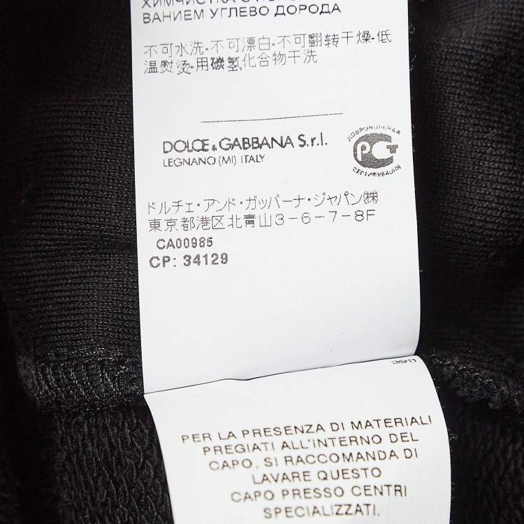 Pre Owned Dolce & Gabbana Black Sequin Cotton Knit Hoodie M