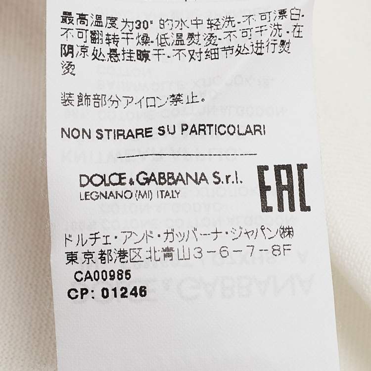 Pre Owned Dolce & Gabbana White Printed Jersey Sleeveless T-Shirt S