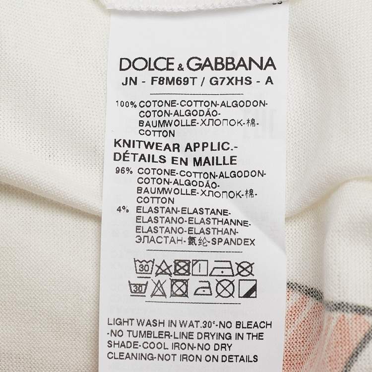 Pre Owned Dolce & Gabbana White Printed Jersey Sleeveless T-Shirt S