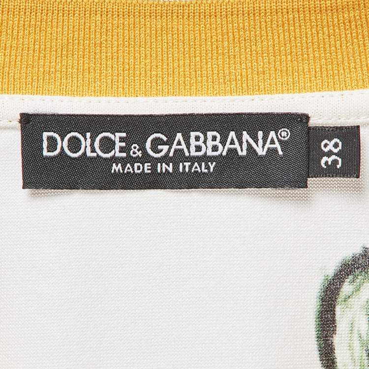 Pre Owned Dolce & Gabbana White Printed Jersey Sleeveless T-Shirt S
